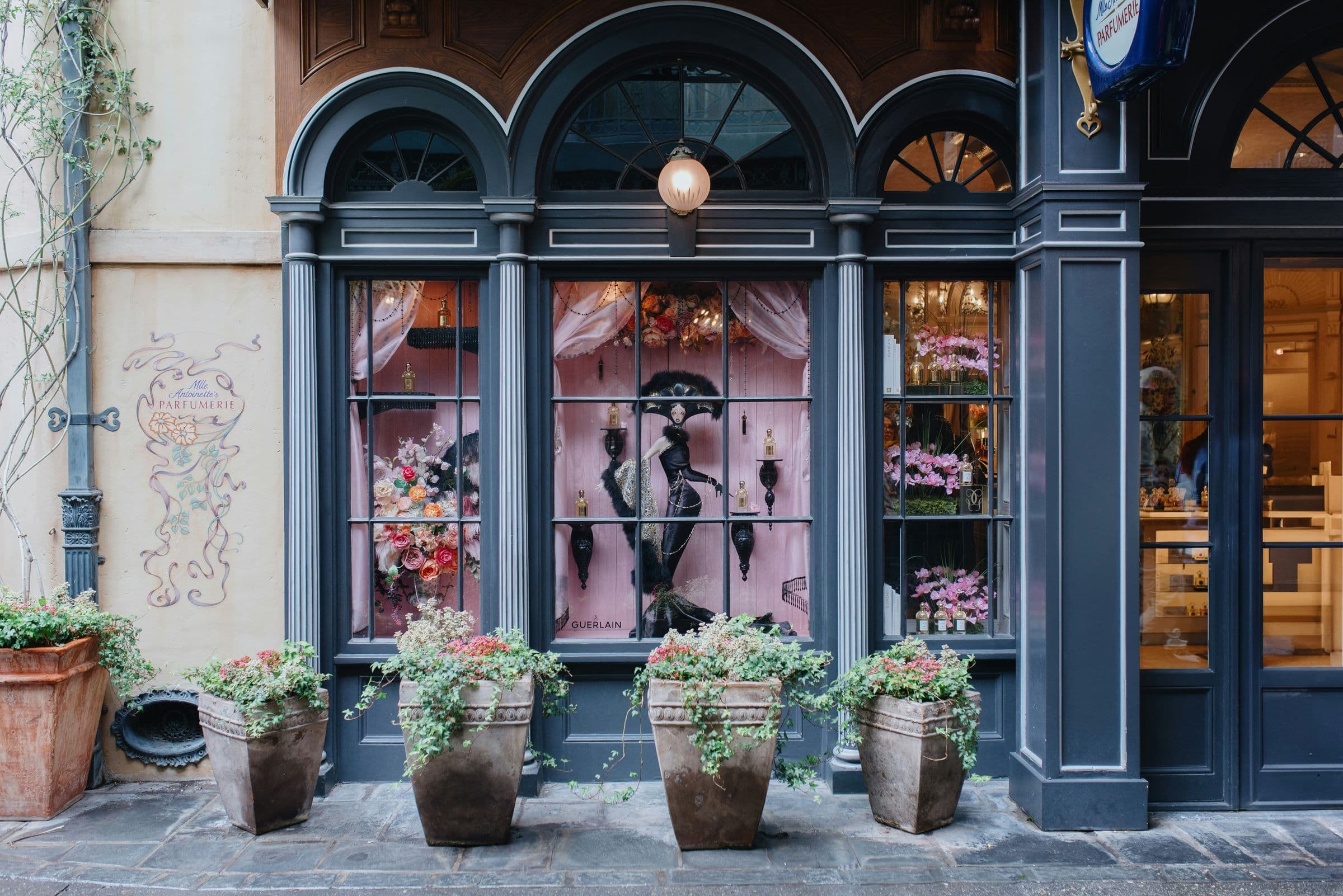 Boutique shopfront with flowers in the window